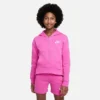 Girls' Nike Sportswear Club Fleece Full-Zip Hoodie Active Fuchsia/White - DC7118 623