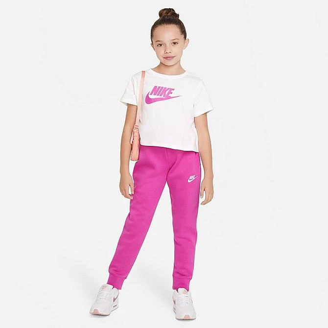 Girls' Nike Sportswear Club Fleece Jogger Pants Active Fuchsia/White - DC7207 623 2 Girls' Nike Sportswear Club Fleece Jogger Pants Active Fuchsia/White - DC7207 623 - Image 2