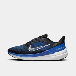 Men's Nike Air Winflo 9 Running Shoes Black/Old Royal/Racer Blue/White - DD6203 004