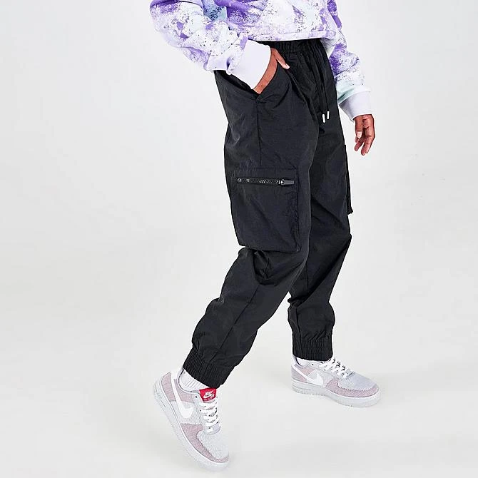Girls' Nike Sportswear Woven Cargo Pants Black/White - DD6285 010 3 Girls' Nike Sportswear Woven Cargo Pants Black/White - DD6285 010 - Image 3