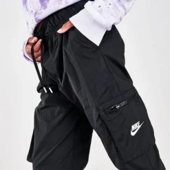 Girls' Nike Sportswear Woven Cargo Pants Black/White - DD6285 010 10 Girls' Nike Sportswear Woven Cargo Pants Black/White - DD6285 010 -Sports Fashion DD6285 010 M5