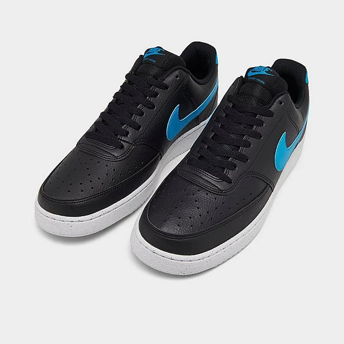 Men's Nike Court Vision Low Next Nature Casual Shoes Black/White/Laser Blue - DH2987 005 2 Men's Nike Court Vision Low Next Nature Casual Shoes Black/White/Laser Blue - DH2987 005 - Image 2