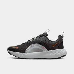 Women's Nike React Escape Run 2 Running Shoes Dark Smoke Grey/Olive Grey/Metallic Silver/Metallic Copper - DJ9976 003