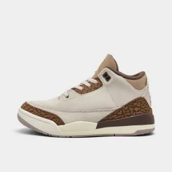 Nike Little Kids' Air Jordan Retro 3 Basketball Shoes Light Orewood Brown/Metallic Gold - DM0966 102