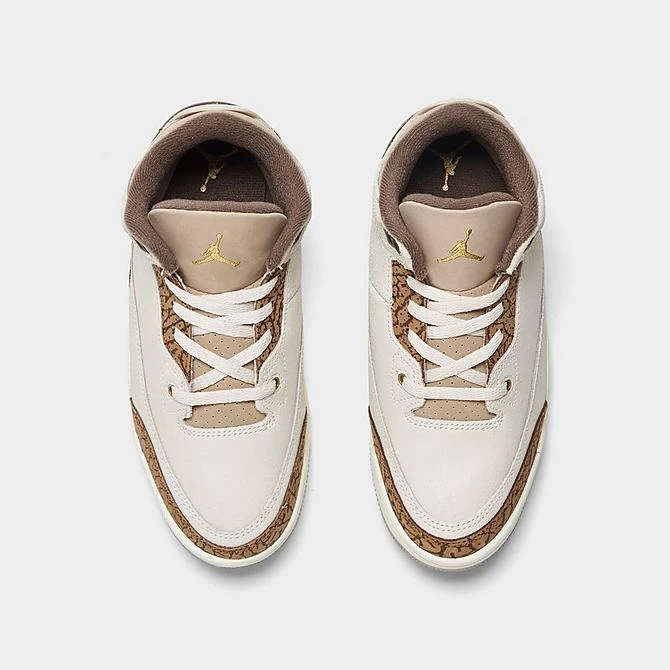 Nike Little Kids' Air Jordan Retro 3 Basketball Shoes Light Orewood Brown/Metallic Gold - DM0966 102 5 Nike Little Kids' Air Jordan Retro 3 Basketball Shoes Light Orewood Brown/Metallic Gold - DM0966 102 - Image 5