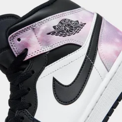 Nike Air Jordan 1 Mid SE Casual Shoes Black/White/Amethyst Wave/Bleached Coral - DM1200 001 -Sports Fashion DM1200 001 P3
