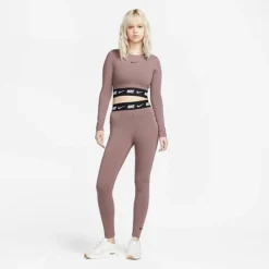 Women's Nike Sportswear Club High-Waisted Leggings Plum Eclipse/Black - DM4651 291 -Sports Fashion DM4651 291 M3