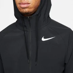 Men's Nike Pro Dri-FIT Flex Vent Max Full-Zip Hooded Jacket Black/Black/White - DM5946 011 -Sports Fashion DM5946 011 M4