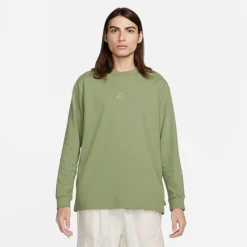 Men's Nike Sportswear Premium Essentials Long-Sleeve T-Shirt Oil Green - DO7390 386