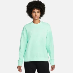 Women's Nike Dri-FIT Get Fit Graphic Crewneck Sweatshirt Mint Foam/White - DQ5542 379