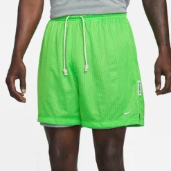 Men's Nike Dri-FIT Standard Issue Reversible 6" Mesh Basketball Shorts Action Green/Dark Grey Heather/Pale Ivory - DQ5707 313 -Sports Fashion DQ5707 313 M3