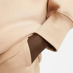 Women's Nike Sportswear Phoenix Fleece Over-Oversized Mock Neck Cropped Sleeve Sweatshirt Hemp/Sail - DQ5765 200 -Sports Fashion DQ5765 200 M5