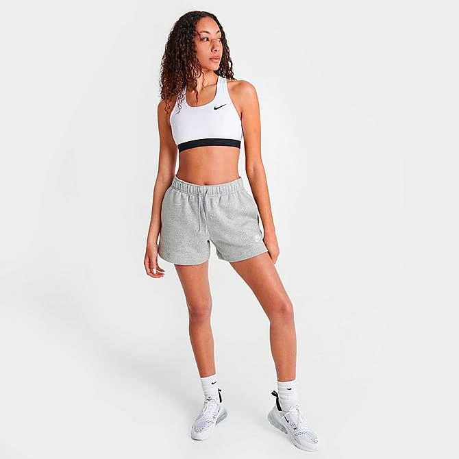 Women's Nike Sportswear Club Fleece Mid-Rise Shorts Dark Grey Heather/White - DQ5802 063 2 Women's Nike Sportswear Club Fleece Mid-Rise Shorts Dark Grey Heather/White - DQ5802 063 - Image 2