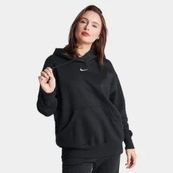 Women's Nike Sportswear Phoenix Fleece Oversized Pullover Hoodie Black/Sail - DQ5860 010
