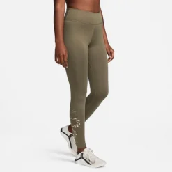 Women's Nike One Therma-FIT Mid-Rise Training Tights Medium Olive/Black - DQ6186 222