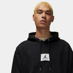 Nike Men's Jordan Flight Patch Fleece Pullover Hoodie Black/Sail - DQ7338 010 -Sports Fashion DQ7338 010 M4