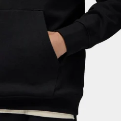 Nike Men's Jordan Flight Patch Fleece Pullover Hoodie Black/Sail - DQ7338 010 -Sports Fashion DQ7338 010 M5