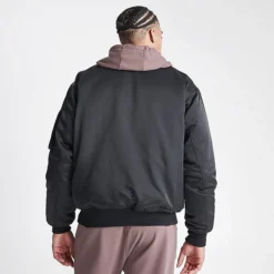 Nike Men's Jordan Essentials Statement Varsity Jacket Black/Sail - DQ7344 010 -Sports Fashion DQ7344 010 M4