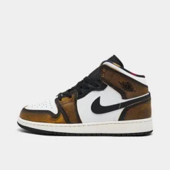 Nike Big Kids' Air Jordan Retro 1 Mid SE Casual Shoes Black/White/Sail/Taxi - DQ8418 071