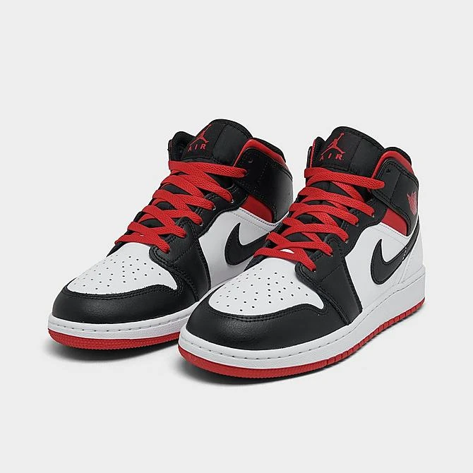 Nike Big Kids' Air Jordan Retro 1 Mid Casual Shoes White/Gym Red/Black - DQ8423 106 2 Nike Big Kids' Air Jordan Retro 1 Mid Casual Shoes White/Gym Red/Black - DQ8423 106 - Image 2