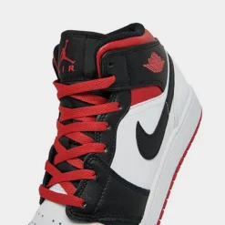 Nike Big Kids' Air Jordan Retro 1 Mid Casual Shoes White/Gym Red/Black - DQ8423 106 8 Nike Big Kids' Air Jordan Retro 1 Mid Casual Shoes White/Gym Red/Black - DQ8423 106 -Sports Fashion DQ8423 106 P3