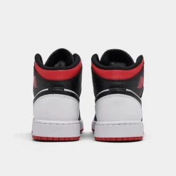 Nike Big Kids' Air Jordan Retro 1 Mid Casual Shoes White/Gym Red/Black - DQ8423 106 9 Nike Big Kids' Air Jordan Retro 1 Mid Casual Shoes White/Gym Red/Black - DQ8423 106 -Sports Fashion DQ8423 106 P4