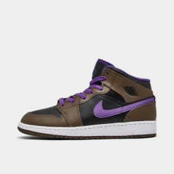 Nike Big Kids' Air Jordan Retro 1 Mid Casual Shoes Palomino/Wild Berry/White - DQ8423 215