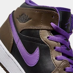 Nike Big Kids' Air Jordan Retro 1 Mid Casual Shoes Palomino/Wild Berry/White - DQ8423 215 -Sports Fashion DQ8423 215 P3