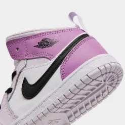Nike Kids' Toddler Air Jordan Retro 1 Mid Casual Shoes Barely Grape/Black/White/Rush Fuchsia - DQ8425G 501 -Sports Fashion DQ8425G 501 P3