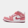 Nike Kids' Toddler Air Jordan Retro 1 Mid Casual Shoes Coral Chalk/Desert Berry/White - DQ8425G 616
