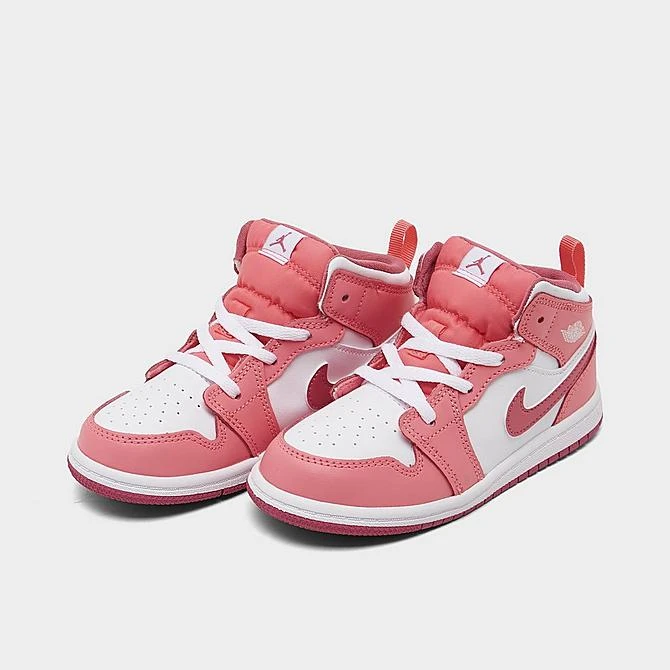 Nike Kids' Toddler Air Jordan Retro 1 Mid Casual Shoes Coral Chalk/Desert Berry/White - DQ8425G 616 2 Nike Kids' Toddler Air Jordan Retro 1 Mid Casual Shoes Coral Chalk/Desert Berry/White - DQ8425G 616 - Image 2