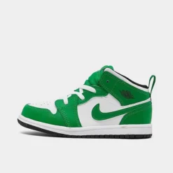 Nike Kids' Toddler Air Jordan Retro 1 Mid Casual Shoes Lucky Green/Black/White - DQ8425 301