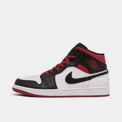 Nike Air Jordan Retro 1 Mid Casual Shoes White/Gym Red/Black - DQ8426 106