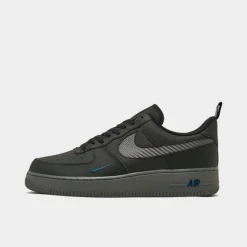 Men's Nike Air Force 1 '07 LV8 Carbon Fiber Casual Shoes Black/White/Iron Grey/Marina - DR0155 002