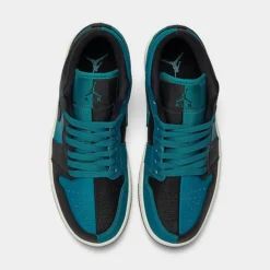 Nike Women's Air Jordan Retro 1 Low SE Casual Shoes Bright Spruce/Black/Sail - DR0502 300 -Sports Fashion DR0502 300 P5