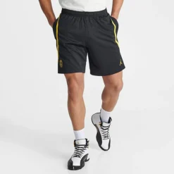 Nike Men's Jordan Paris-Saint Germain Strike Dri-FIT Soccer Shorts Black/Tour Yellow/Tour Yellow - DR4666 010