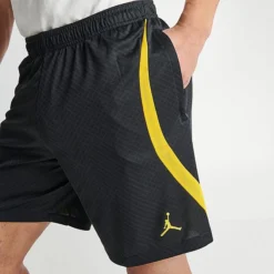 Nike Men's Jordan Paris-Saint Germain Strike Dri-FIT Soccer Shorts Black/Tour Yellow/Tour Yellow - DR4666 010 -Sports Fashion DR4666 010 M5