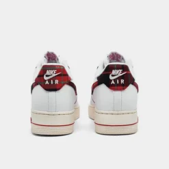 Men's Nike Air Force 1 '07 LV8 SE Plaid Swoosh Casual Shoes White/Stadium Green/Pale Ivory/University Red - DV0789 100 -Sports Fashion DV0789 100 P4