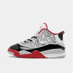 Nike Kids' Toddler Jordan Dub Zero Basketball Shoes White/True Red/Black/Neutral Grey - DV1358 160
