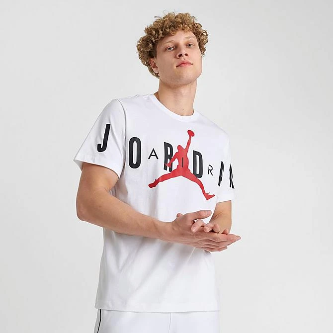 Nike Men's Jordan Air Stretch T-Shirt White/Black/Gym Red - DV1445 100 3 Nike Men's Jordan Air Stretch T-Shirt White/Black/Gym Red - DV1445 100 - Image 3
