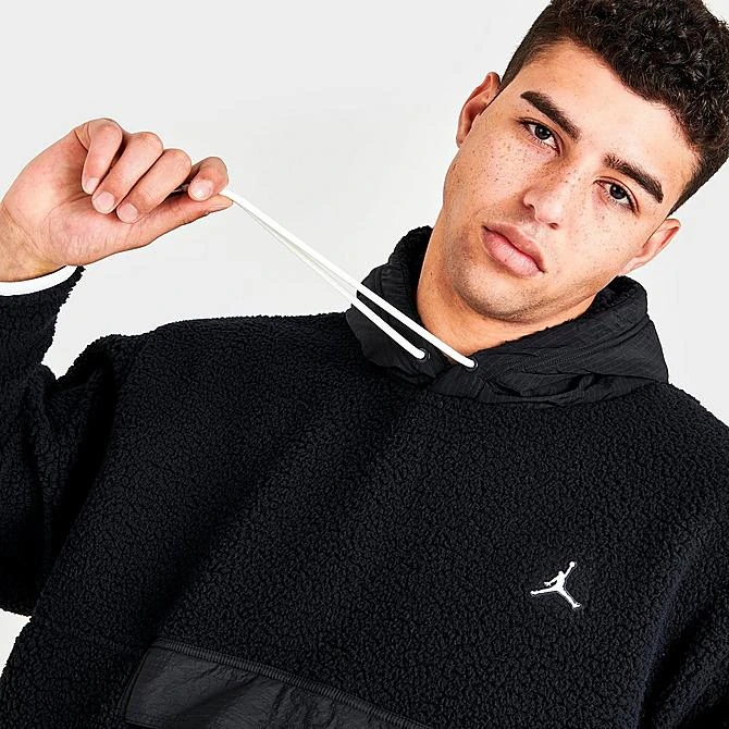 Nike Men's Jordan Essential Winter Fleece Hoodie Black/Black/Sail/Sail - DV1582 010 5 Nike Men's Jordan Essential Winter Fleece Hoodie Black/Black/Sail/Sail - DV1582 010 - Image 5