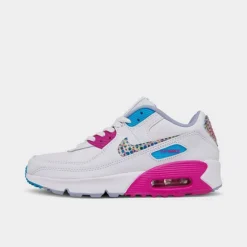 Nike Big Kids' Air Max 90 LTR SE Casual Shoes White/Multicolor/Active Fuchsia - DV1843 100