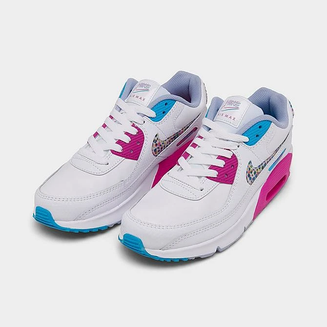Nike Big Kids' Air Max 90 LTR SE Casual Shoes White/Multicolor/Active Fuchsia - DV1843 100 2 Nike Big Kids' Air Max 90 LTR SE Casual Shoes White/Multicolor/Active Fuchsia - DV1843 100 - Image 2