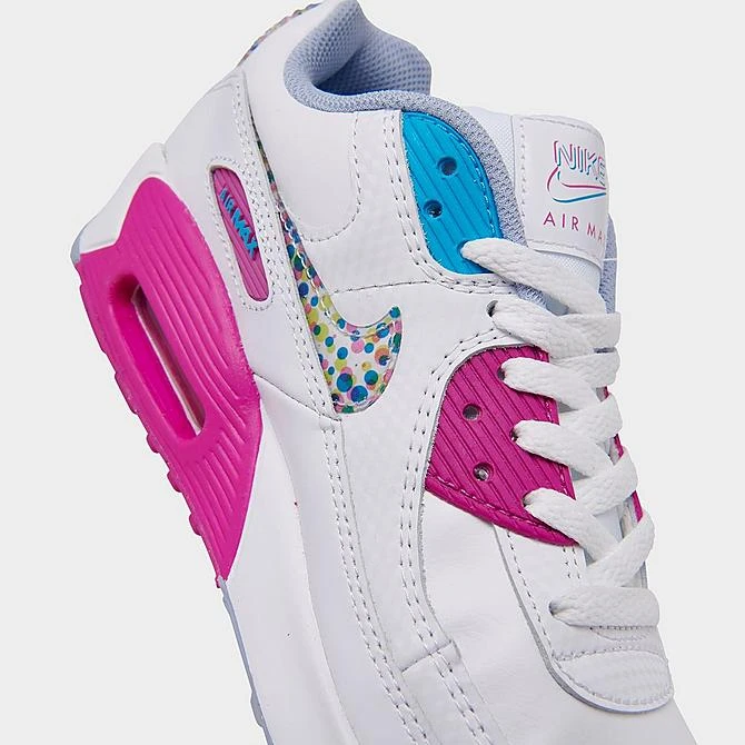 Nike Big Kids' Air Max 90 LTR SE Casual Shoes White/Multicolor/Active Fuchsia - DV1843 100 3 Nike Big Kids' Air Max 90 LTR SE Casual Shoes White/Multicolor/Active Fuchsia - DV1843 100 - Image 3