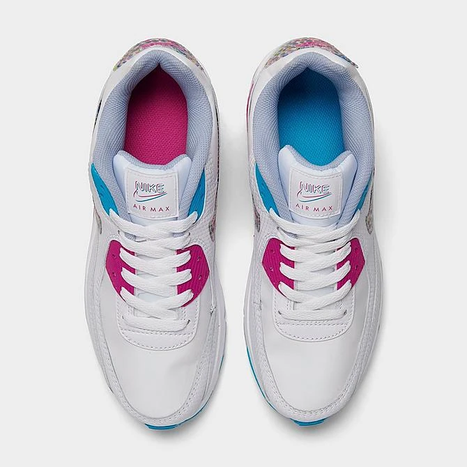 Nike Big Kids' Air Max 90 LTR SE Casual Shoes White/Multicolor/Active Fuchsia - DV1843 100 5 Nike Big Kids' Air Max 90 LTR SE Casual Shoes White/Multicolor/Active Fuchsia - DV1843 100 - Image 5