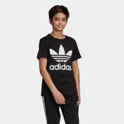 Kids' Adidas Originals Trefoil T-Shirt Black/White - DV2905 001