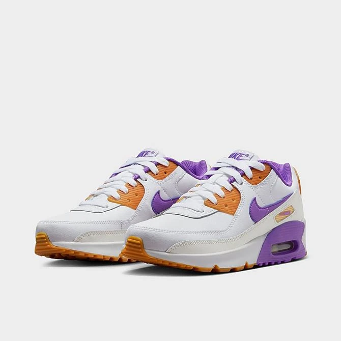 Big Kids' Nike Air Max 90 Casual Shoes White/Action Grape/Phantom/Citron Tint - DV3607 103 2 Big Kids' Nike Air Max 90 Casual Shoes White/Action Grape/Phantom/Citron Tint - DV3607 103 - Image 2