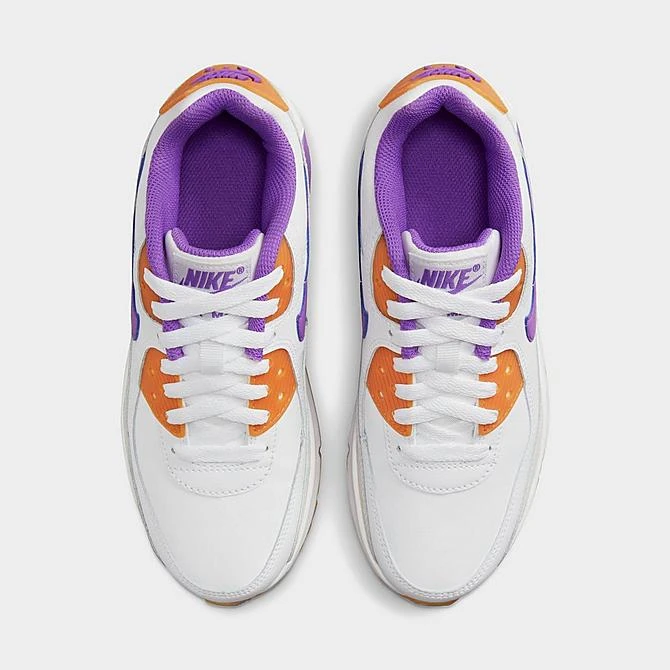Big Kids' Nike Air Max 90 Casual Shoes White/Action Grape/Phantom/Citron Tint - DV3607 103 5 Big Kids' Nike Air Max 90 Casual Shoes White/Action Grape/Phantom/Citron Tint - DV3607 103 - Image 5