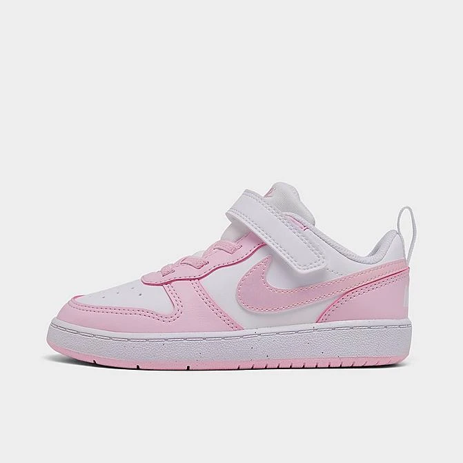 Kids' Toddler Nike Court Borough Low Recraft Stretch Lace Casual Shoes White/Pink Foam - DV5458G 105 1 Kids' Toddler Nike Court Borough Low Recraft Stretch Lace Casual Shoes White/Pink Foam - DV5458G 105