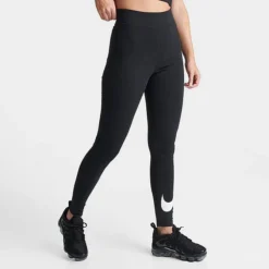 Women's Nike Sportswear Classics Essential Swoosh Leggings Black/Sail - DV7795 010